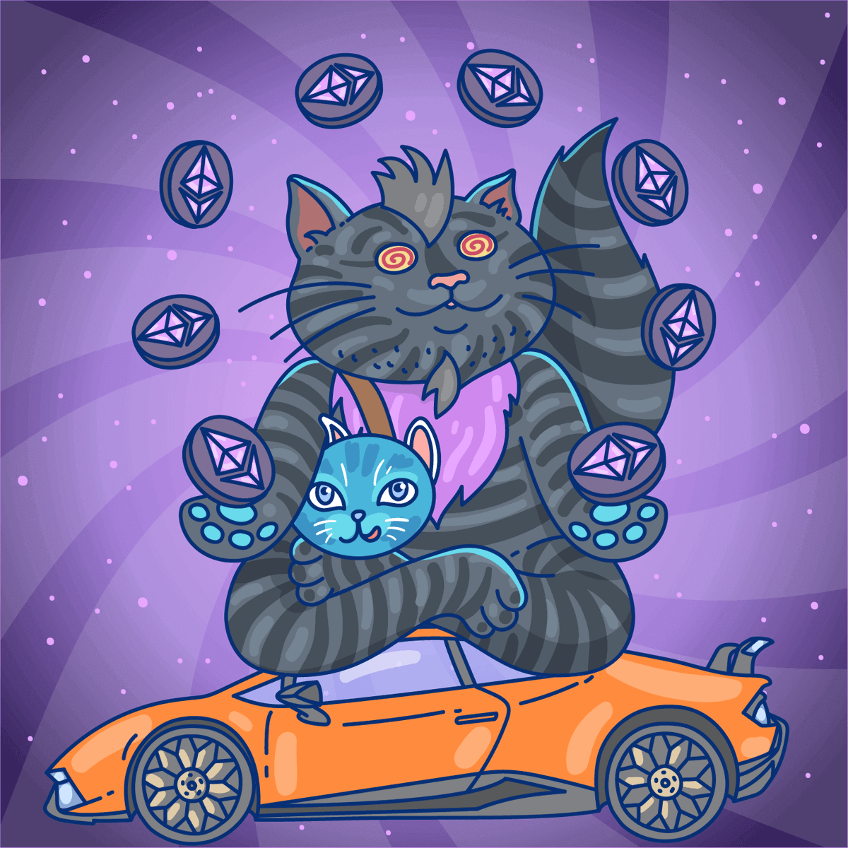 mcatsnft's tweet photo. Meet Meditating Etherium Cat #87.

Grey Cat with Futurama eyes will tell you everything is nice. It rides Lambo color orange and fond of Julian Assange.

https://t.co/4drI0pthQJ

#NFTartist #NFTCommunity #NFTs https://t.co/JzgwpLFLYh