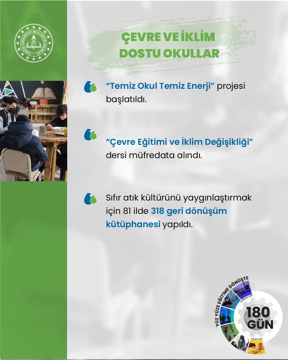 Yüz yüze eğitime dönüştü 180 gün.