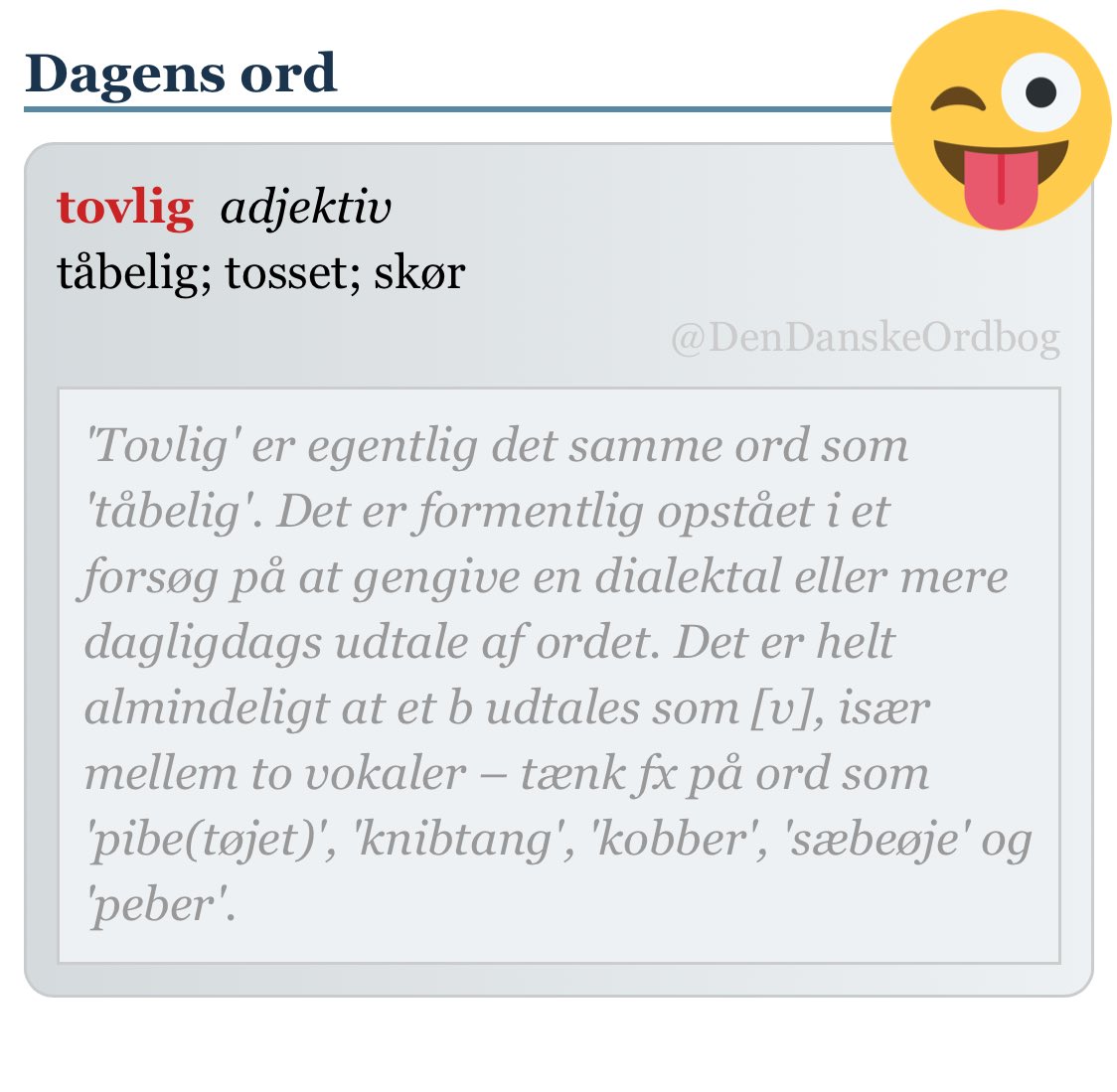 DenDanskeOrdbog's tweet photo. #deterheltskørt #udtale #fonetik #sprogudvikling #dagensord
https://t.co/vnqhv6UJIl https://t.co/a2GlwR1HA4