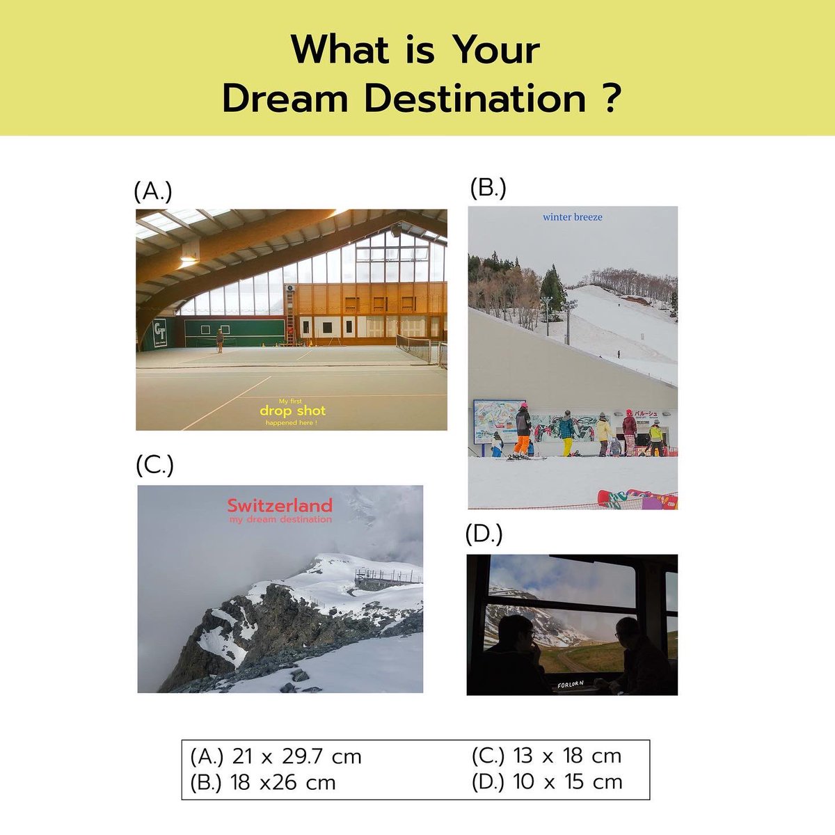 (Please rt)
มาคับ! สุ่มแจกโปสเตอร์เซ็ต What is Your Dream Destination ? ฟรีๆ 1 เซ็ตไม่เสียค่าส่งเลยค่า🙆🏻‍♀️💗

กติกา : รีทวีตอย่างเดียวค่า , ประกาศผล 27 ก.พ. นะค้า