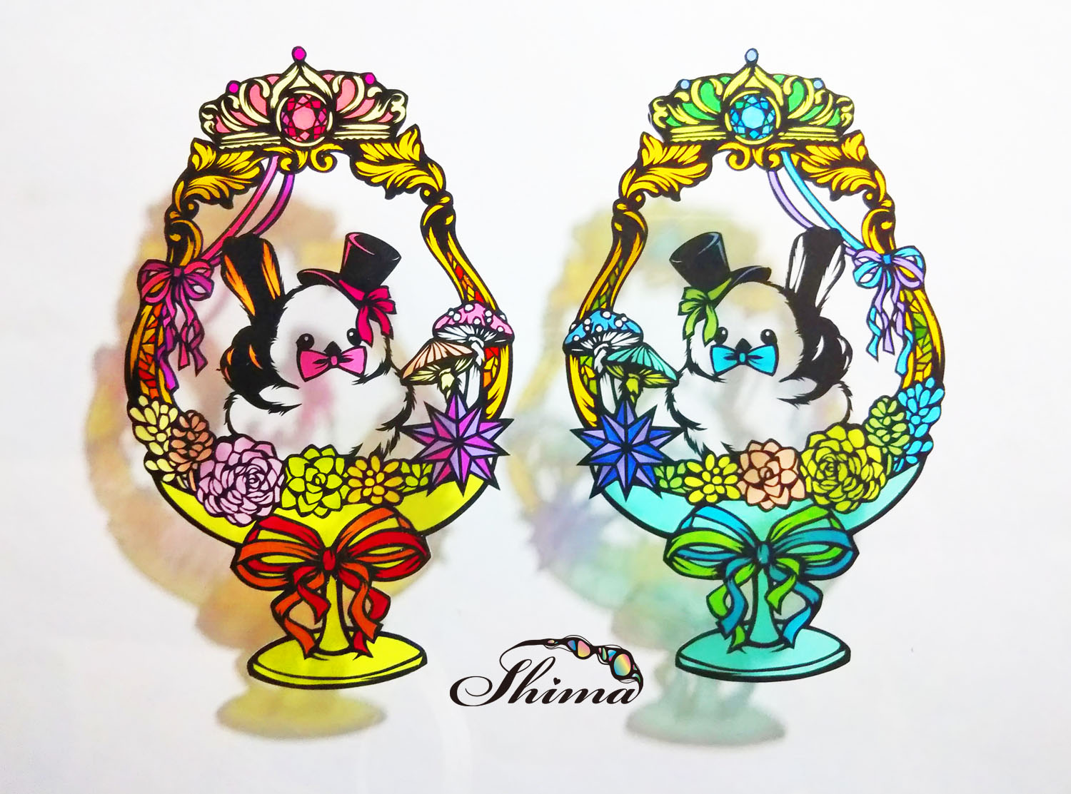 シマエナガの絵 またまたシマエナガさん😆 これは9㎝角のイラストです♪ 魅惑の