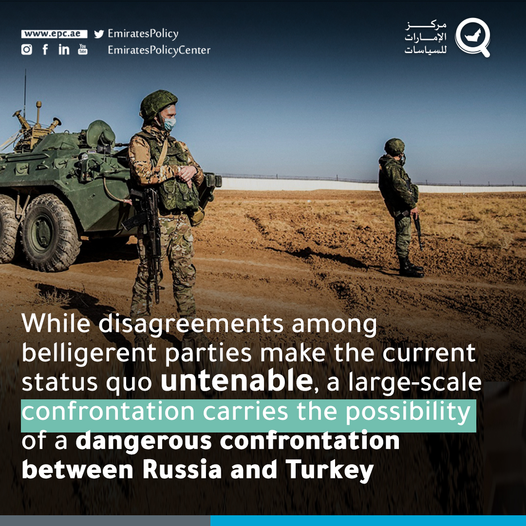 EmiratesPolicy's tweet photo. While disagreements among belligerent parties make the current status quo untenable, a large-scale confrontation carries the possibility of a dangerous confrontation between #Russia and #Turkey
@nersmail1 writes
https://t.co/YLYGNZWj4c
#epc #featured_topics https://t.co/X0bO2gvxE2