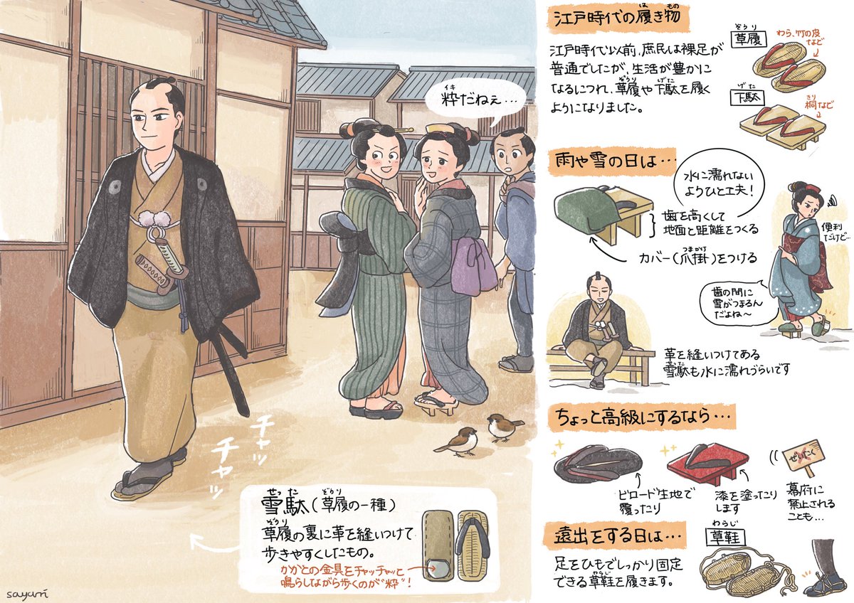 江戸時代の履き物の工夫やお洒落が分かる 江戸時代の履き物事情 が粋で興味深い 雪駄で音がするのはだからか Togetter