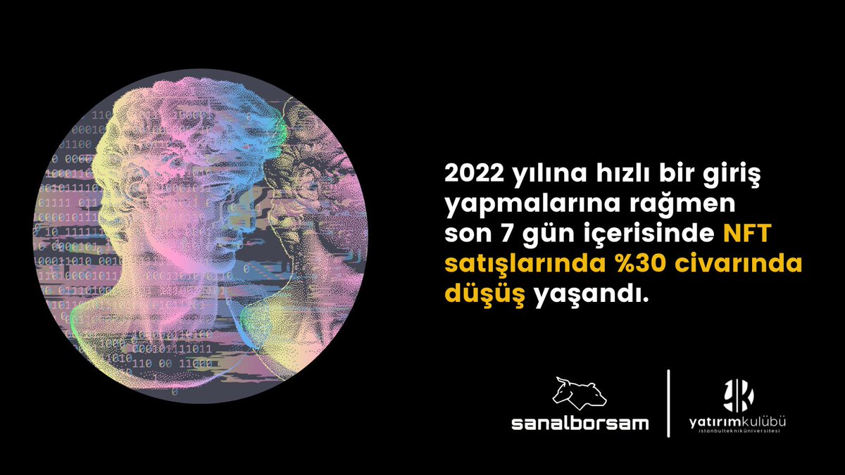 Ethereum ağında gerçekleşen NFT satışları %32 düşerken Solana tabanlı NFT’lerde bu düşüş %28 seviyelerinde oldu.

#NFT #NFTCommunity #SolanaNFT #Ethereum #sanalborsam #kripto #itü #yatırımkulübü #yatirimkulubu