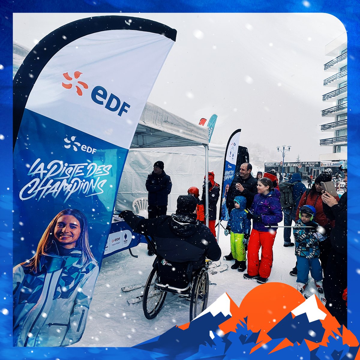 EDF_Sport's tweet photo. ⛷️ PLWC MONT D’OLMES ⛷️
Sous l’œil de notre championne Perrine Laffont, la jeune génération s’élance sur La Piste des Champions EDF pour tester et découvrir un atelier de sensibilisation au ski avec déficience visuelle 😎 #EnergieduSport #PLWC https://t.co/9ktZGV2uU7