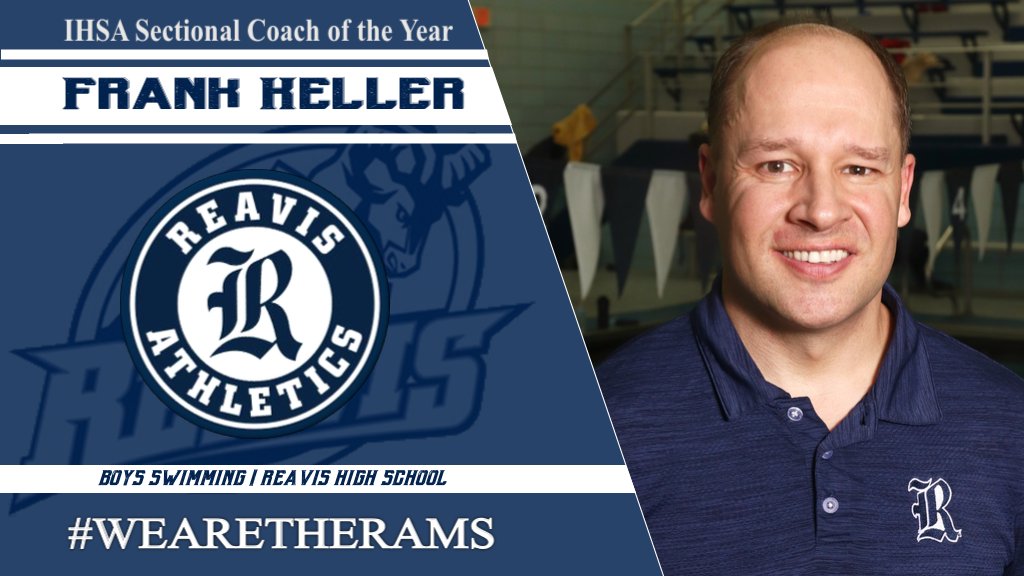 ReavisAthletics's tweet photo. Congrats to Head Boys Swim Coach Frank Keller on being named the IHSA Lyons Sectional Coach of the Year! Keller has had quite a career winning 10 SSC title and 11 out of last 12. Yesterday the Rams qualified in 3 events to advance to State! Congrats Coach, Well Deserved! 👏🏻🐏💙 https://t.co/QEq5FuuPGC