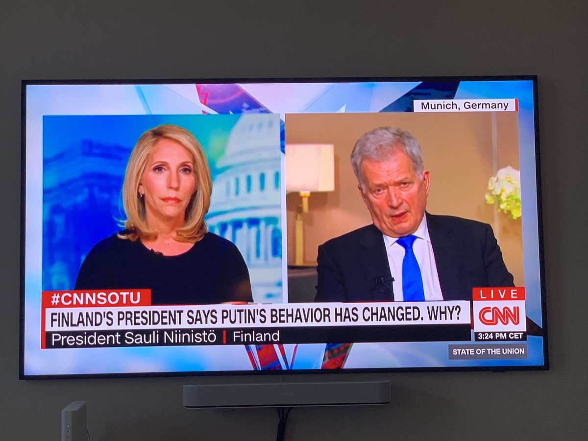 President Niinistö!! Excellent insight on Russia and Ukraine on ⁦<a href="/CNN/">CNN</a>⁩ right now #Finland ⁦⁦<a href="/niinisto/">Sauli Niinistö</a>⁩