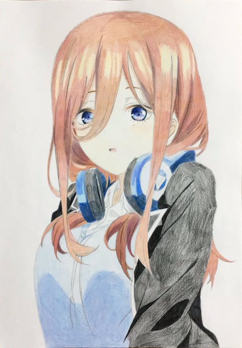 桜田ラミさんがTwitterに投稿した中野三玖(五等分の花嫁)のイラスト。