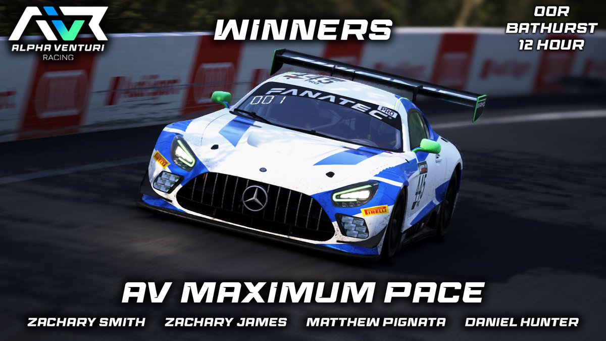 "IT WAS SO NICE..... WE HAD TO DO IT TWICE"

Get out the brooms, Alpha Venturi x Maximum pace SWEEP the OOR race weekend.
- 4x support race wins 
- 3x fastest laps 
- 3x pole positions 

And of course:
- 1x OOR Bathurst 12hr overall win

Huge thanks to <a href="/raceoctane/">Octane Online Racing #OOR</a> for the weekend