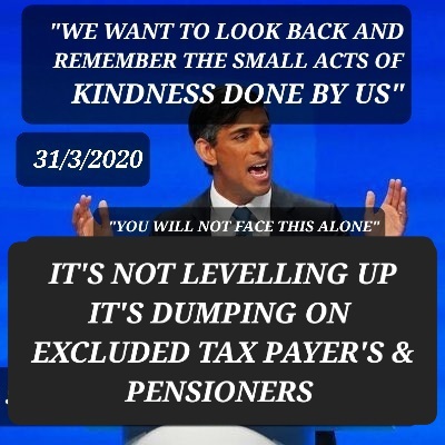 #dumpedonbysunak
<a href="/OfficialEUA/">EUA Campaign</a> 
POLICY DECISION.  DUMPED ON BY SUNAK 
"You will not face this alone "
31/3/2020
<a href="/AnnelieseDodds/">Anneliese Dodds</a>
<a href="/AngelaRayner/">Angela Rayner</a> 
<a href="/Keir_Starmer/">Keir Starmer</a> 
We did face it alone and still are SUNAK