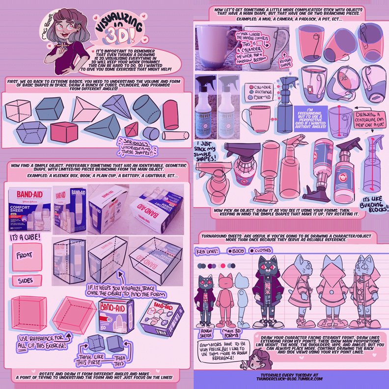 EtheringtonBros's tweet photo. Our feature tutorial/artist for today is this BEAUTY on THINKING in 3D by the very talented Meg Wittwer for 
@thundercluck! Meg has heaps of tutorials on the Thundercluck tumblr, and they're all as amazing as this! #howtodraw #conceptart #gamedev #animationdev #illustration #DRAW https://t.co/sqnw3I7FUY