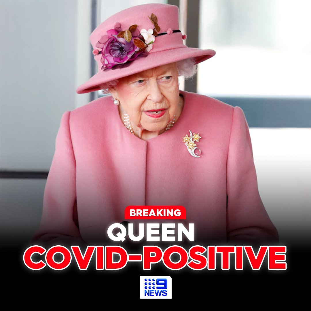 9NewsAUS's tweet photo. #BREAKING: The Queen has tested positive to #COVID19, Buckingham Palace has announced.

She has "mild cold-like symptoms but expects to continue light duties at Windsor over the coming week," the Palace said.

#9News https://t.co/HNXCJWDjq8
