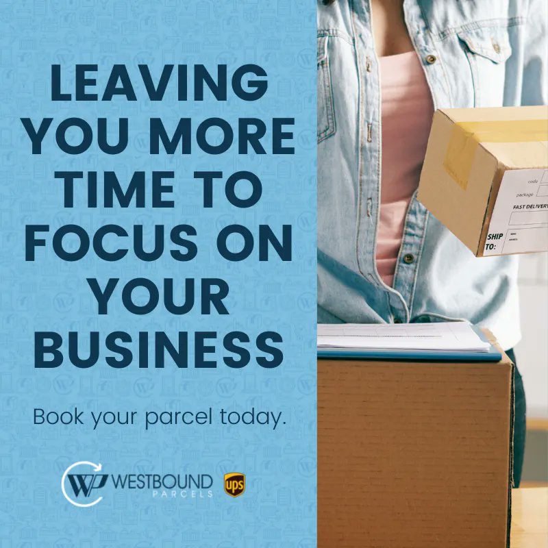 Westboundparcel's tweet photo. Get stress free online booking, leaving you more time to focus on your business.
Place your booking today: https://t.co/uz42gXI9YL

#ClickShipDone #parceldelivery #logistics #ups https://t.co/HLBKTfVhRB