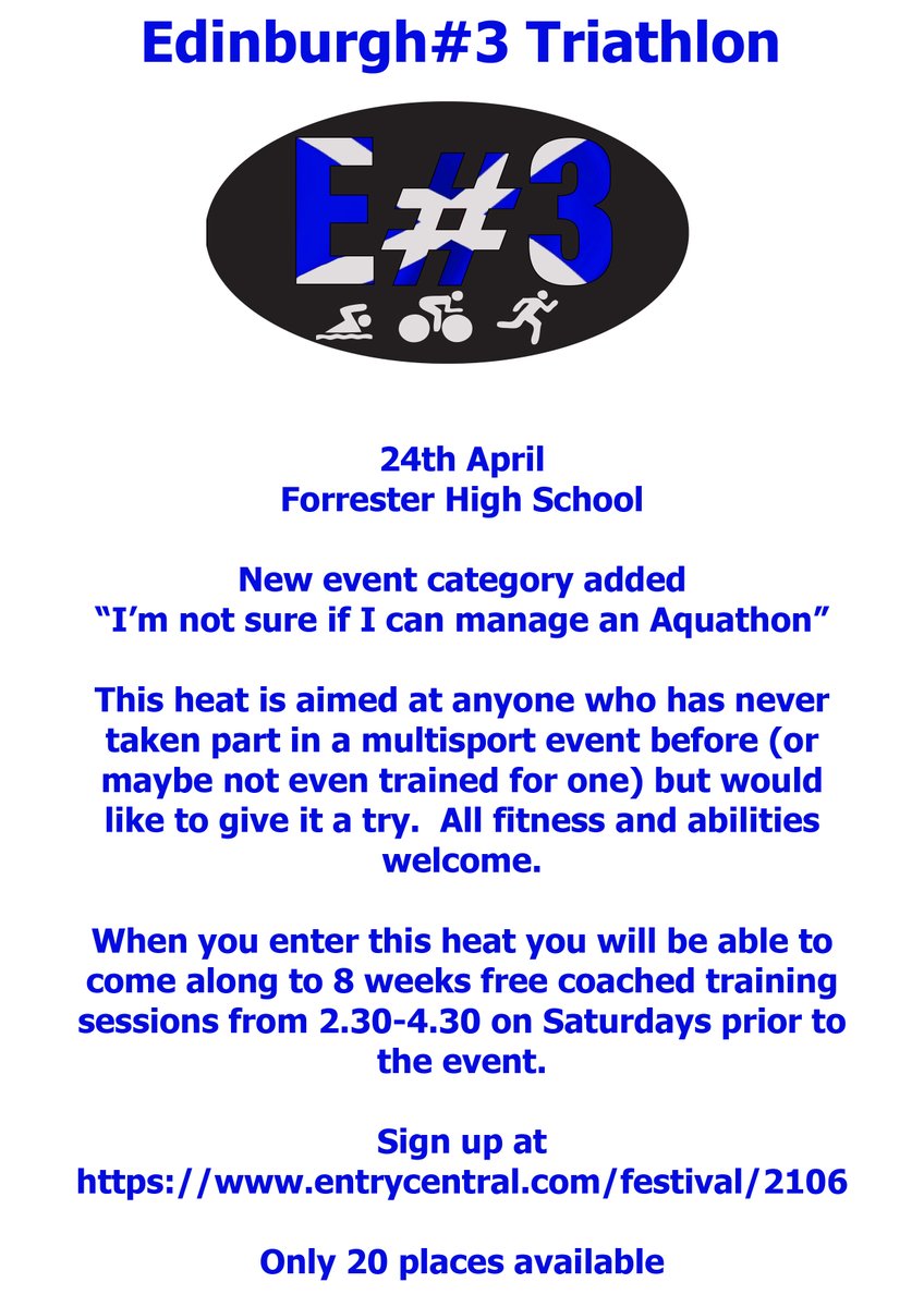 scottishtri's tweet photo. Our friends at @Edinburgh3Tri are running a new Novice Aquathlon on 24 April and are offering 8 weeks free coaching in the run up for beginners!

Get involved: https://t.co/uo0fDkCZF7 https://t.co/ueZ5jVdQHg