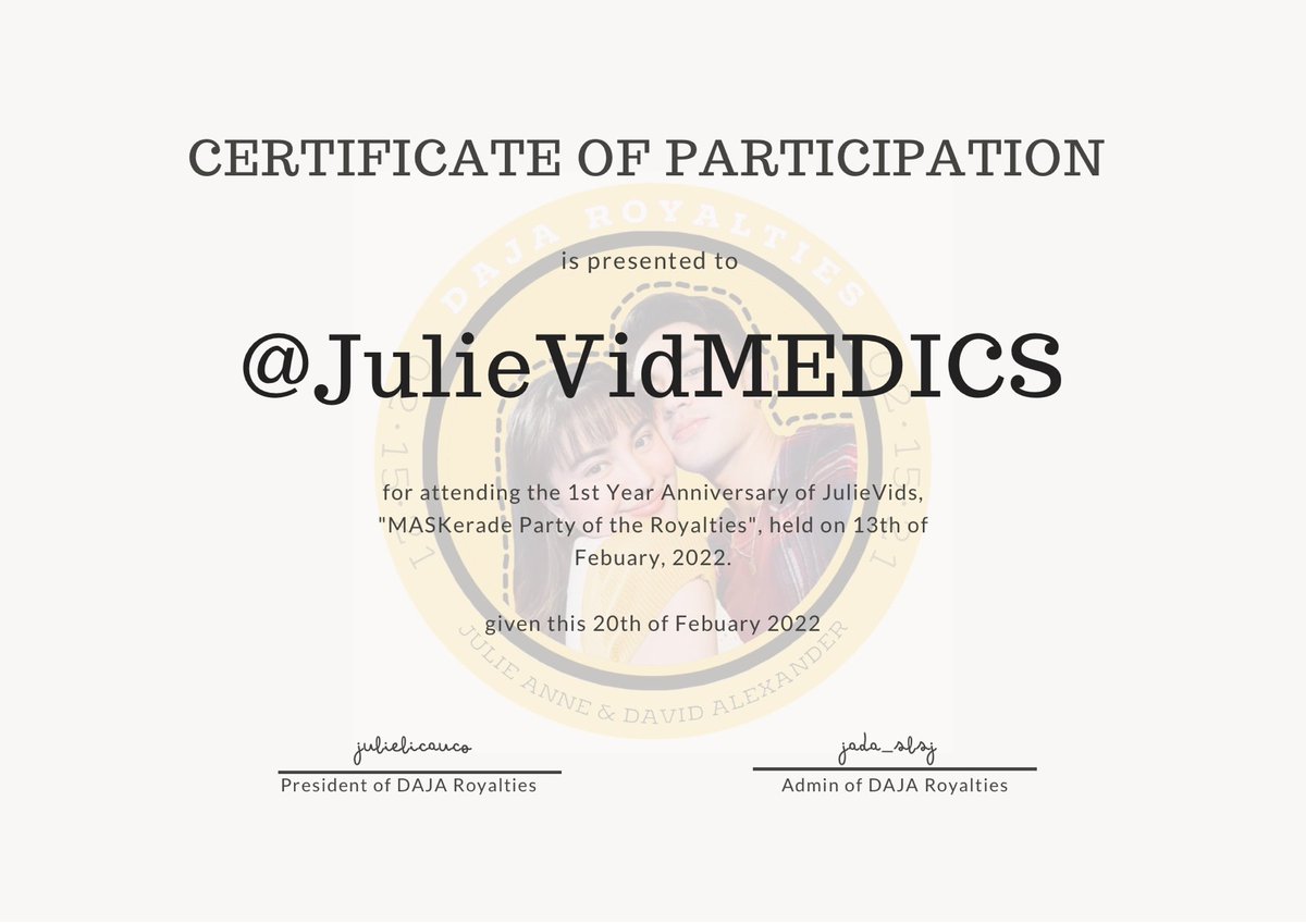 DAJARyltsOFC's tweet photo. Your time spent with us during our 1st Virtual Anniversary Party is much appreciated. Thank you, Team JulieVid! π
@JulieVidDiaries @JulieVidMEDICS @ratedjulievid @JulieVidFANmily
#MASKeradeParty
#JulieVidsVirtualParty https://t.co/Hazt9GZFX6