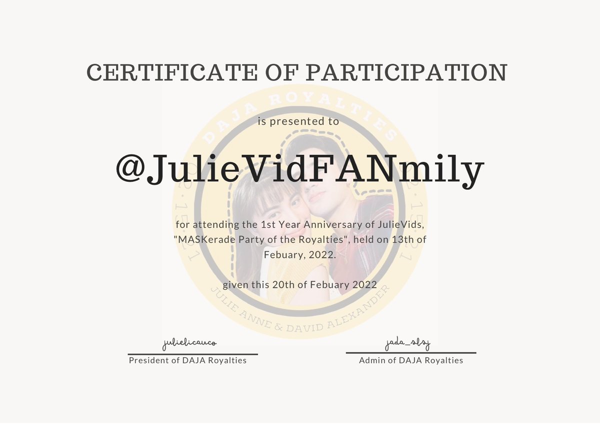 DAJARyltsOFC's tweet photo. Your time spent with us during our 1st Virtual Anniversary Party is much appreciated. Thank you, Team JulieVid! π
@JulieVidDiaries @JulieVidMEDICS @ratedjulievid @JulieVidFANmily
#MASKeradeParty
#JulieVidsVirtualParty https://t.co/Hazt9GZFX6