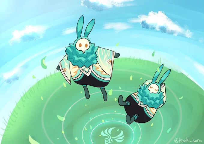 🐰原神アビスイラスト🐰

リクエストいただいておりました、
「風アビス(小雪オリジナル)」です。

風スライムを元に描いてみました。
#原神 #原神アビスイラスト 