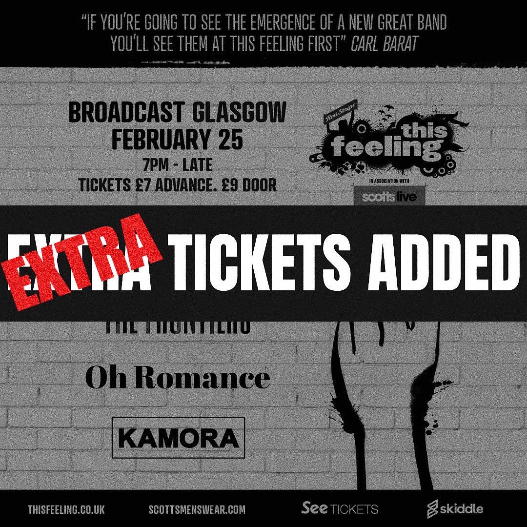 ohromanceband's tweet photo. EXTRA (EXTRA) TICKETS ADDED 🎫

5 days to go until our @This_Feeling gig and you’ve made our tickets so in-demand that we’ve had to add another allocation! 🤯

Absolutely blown away by each and every one of you!

Going to be a huge night! ⚡️x

Tap Here
↳ https://t.co/XqQPF4L9jT https://t.co/btiayeNfqk