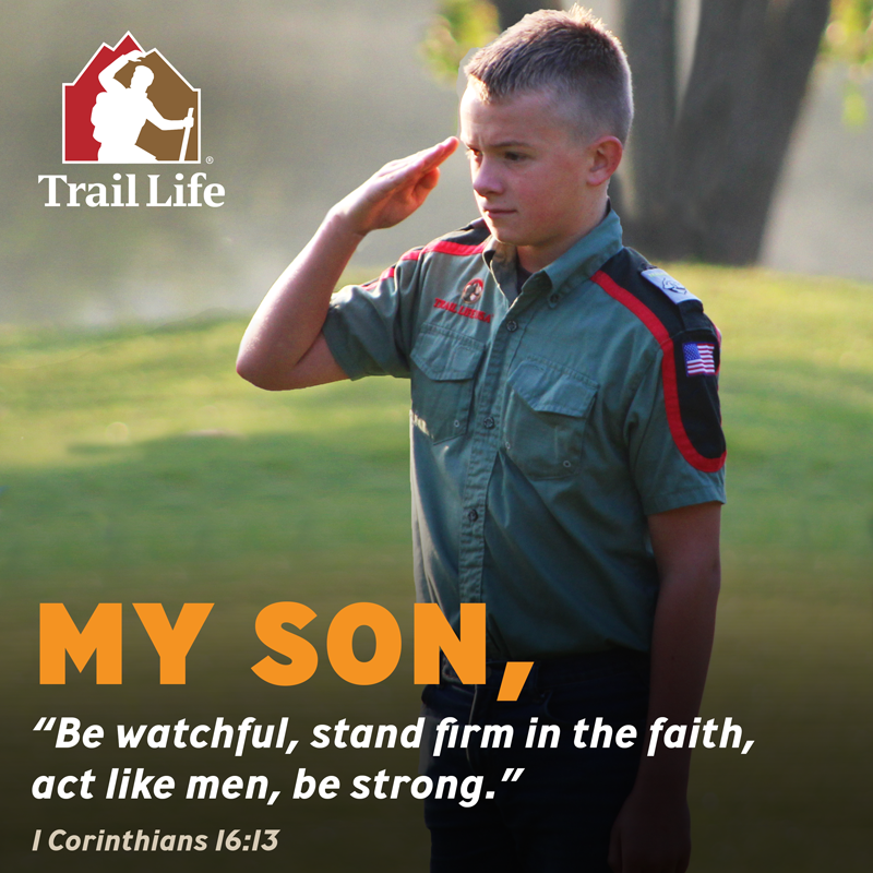 TrailLifeUSA's tweet photo. My Son, "Be watchful, stand firm in the faith, act like men, be strong."
- 1 Corinthians 16:13

Christ-Centered | Boy-Focused
Adventure | Character | Leadership
https://t.co/7lA2w1yh2D

#TrailLifeUSA #ScriptureSunday #ChristianParenting #BoyMom #BoyDad #FirmInFaith https://t.co/1k7zF0b6LS