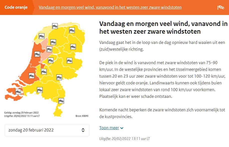 weermanrobert's tweet photo. ⚠️ #BREAKING: Het KNMI heeft #codeoranje afgegeven voor vanavond. Het gaat om Zeeland, Zuid-Holland, Noord-Holland en het IJsselmeergebied. Zeer zware windstoten tot 120 km/u mogelijk. Plaatselijk kan er schade ontstaan. https://t.co/X3uVVDJqnj