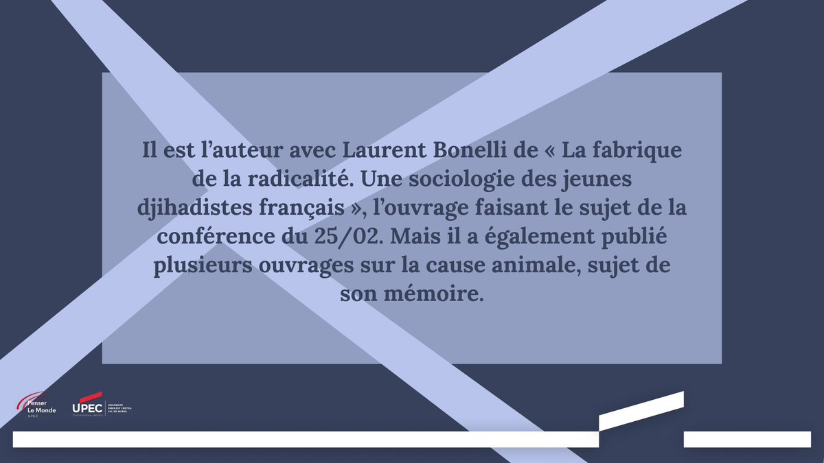 penserlemonde's tweet photo. [Présentation l’invité de PLM]
La conférence en ligne du 25/02 portera sur la radicalisation des jeunes djihadistes français avec comme appuis l’ouvrage « La fabrique de la radicalité. Une sociologie des jeunes djihadistes français » co-écrit par Fabien Carrié et Laurent Bonelli. https://t.co/6tw8RKtXm6