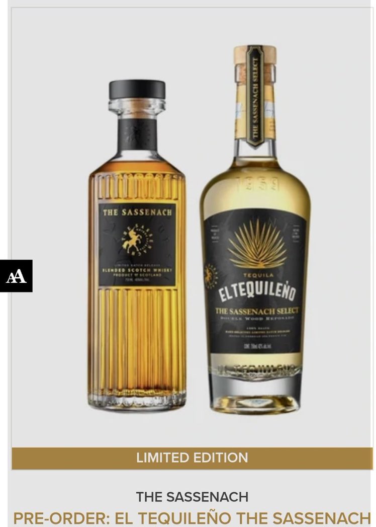 Took the plunge and ordered both! Super excited to taste them both!! I’m not a whiskey or tequila drinker so I’m in for a treat I hope! Thanks to the lovely friend helping me out with this!!
<a href="/SassenachSpirit/">Sassenach Spirits</a> <a href="/SamHeughan/">Sam Heughan</a> @malloryannb