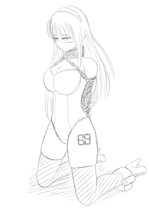 普段癖でオリジナルのキャラを描こうと思うと、いつもショートヘアーの女の子ばかりを描いてしまうので、たまには意識してロングヘア-の子を描いてみました。イメージは「国を滅ぼされ捕まり、奴隷となってしまったお姫様」です。 