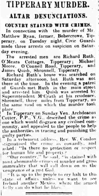 🗨️ "It is up to the people to cry halt to this state of affairs unless we want to see Ireland another Mexico"

🙏 Strong words from Rev W Condon following a murder in Tipperary, 1924

#Tipperary #Tipp #Ireland #IrishStuff