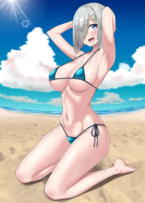 #くそ寒いので水着絵を貼る 
#艦これ #浜風 