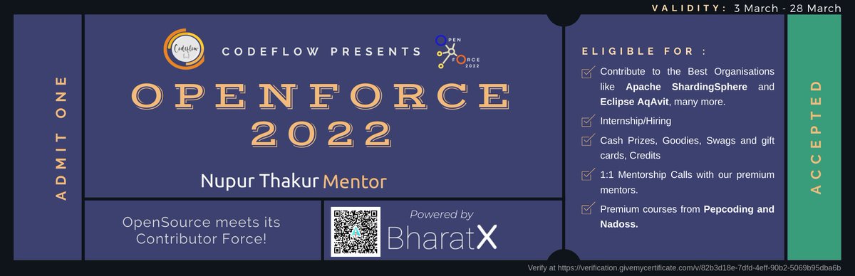 hinupurthakur's tweet image. Opensource meets its Contributor Force!
#codeflow #bharatx #openforce2022