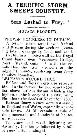 ⛈️ Derry, Belfast &amp; Dublin badly hit with flooding following a huge storm in January, 1925

📰 Report from The Kerryman

#Dublin #Derry #Belfast