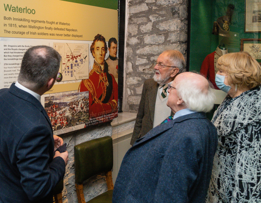President Higgins visits <a href="/Inniskillings/">Inniskillings Museum</a>

On Friday last, the Inniskillings Museum was honoured to welcome the President of Ireland and his wife for a tour of its museum galleries.
<a href="/ECMFCM/">Enniskillen Castle: Fermanagh County Museum</a>  <a href="/RIrishRegiment/">The Royal Irish Regiment</a> <a href="/fermanaghlakes/">Fermanagh Lakelands</a>