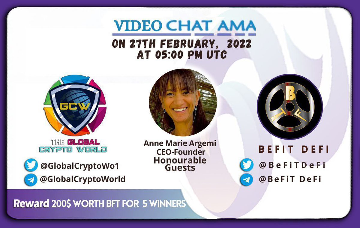 WellbeCoin's tweet image. BeFiT DeFi AMA join our community to know more @BeFiTDeFi