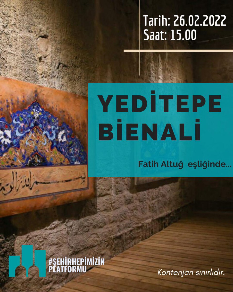 sehirhepimizin's tweet photo. Sevgili ŞEHİR’liler✨

Yeni bir etkinlikle sizinleyiz. Fatih Altuğ hocamızla birlikte İstanbul'un yedi tepesinden birine adını veren ve 18. yüzyılda ibadete açılan Nuruosmaniye Camii'nin mahzeninde sanatseverlere kapılarını açan "Çerçeve içi-Çerçeve dışı" sergisini gezeceğiz. https://t.co/OSHL6INXO3