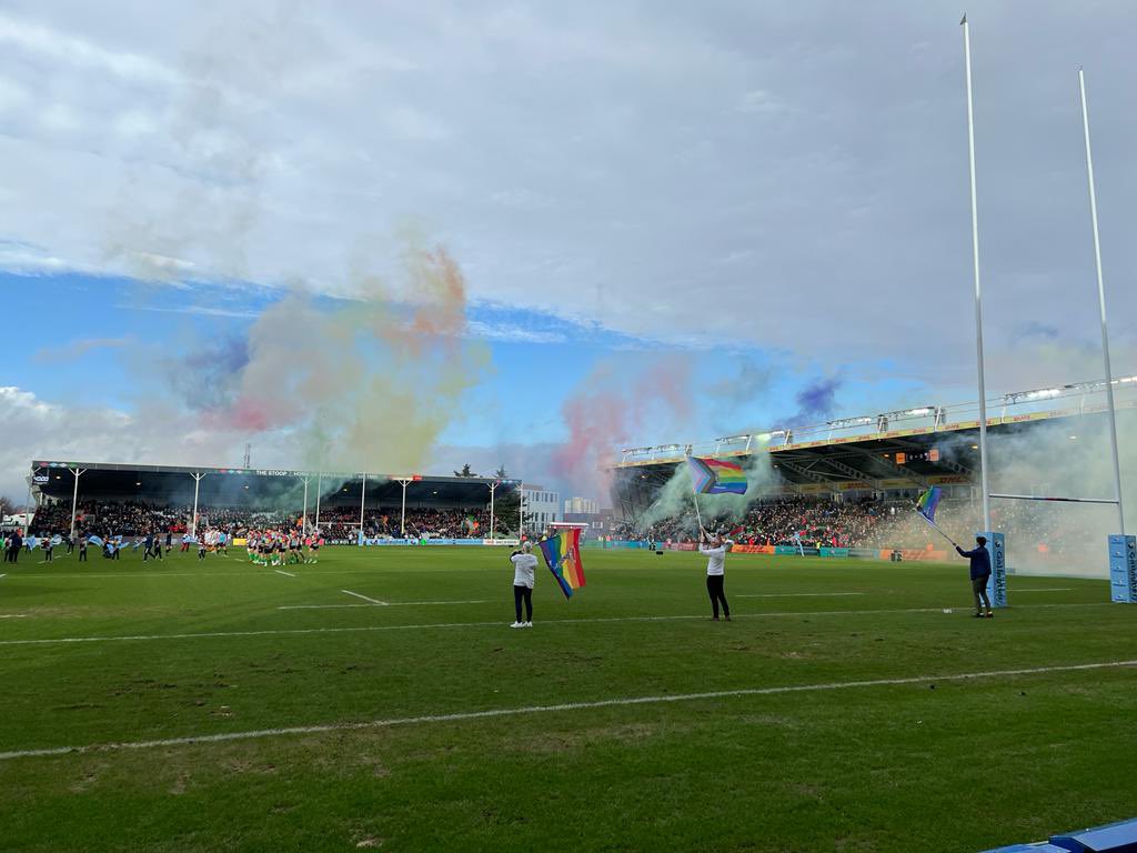 The unicorns had a great day out yesterday at The Harlequins Pride Match against Wasps at Twikenham Stoop #rugbyforall #inclusiverugby @Harlequins @WaspsRugby