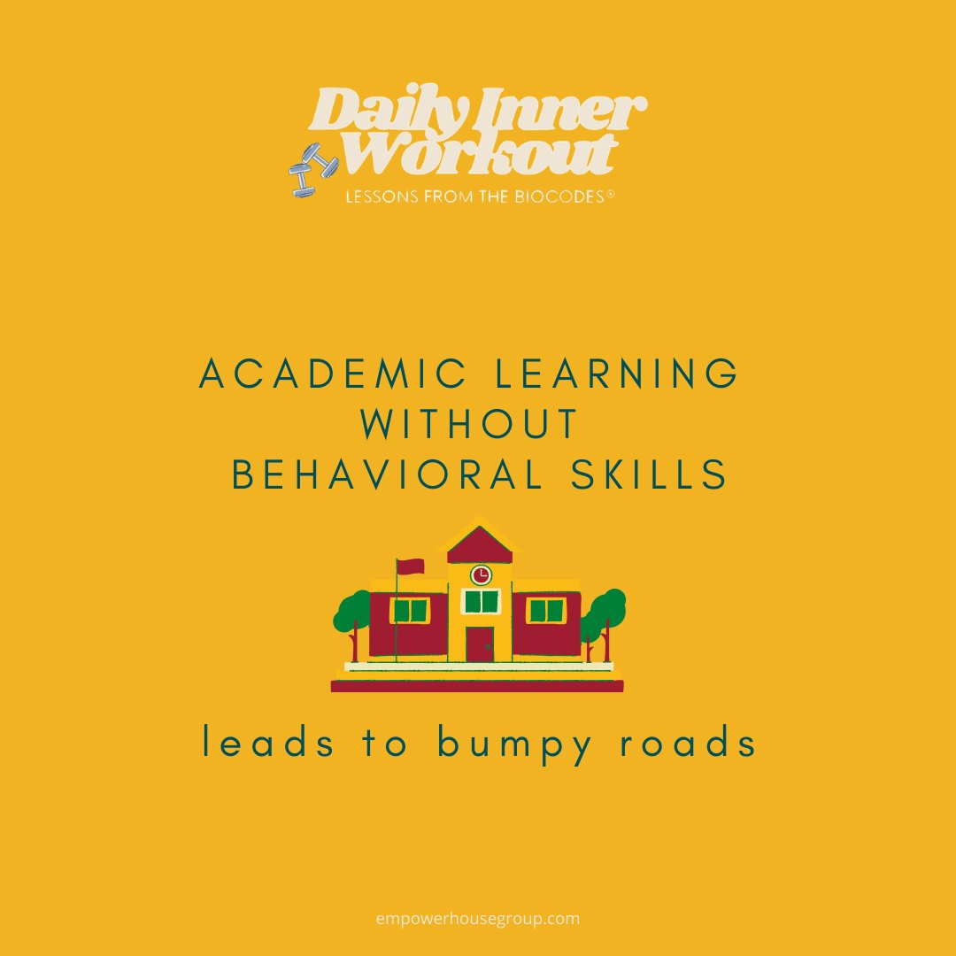 empowerhouseinc's tweet photo. #DailyInnerWorkout We’re highly educated in academic intelligence &amp; home schooled in #behaviors, creating smart, stressed people. Ready to build rock-solid behaviors? Start by https://t.co/r6wh7ijMNP
#TheBioCodeSystem #innerwork #selfawareness #behavioralintelligence #leadership https://t.co/gr1CIMDCsC