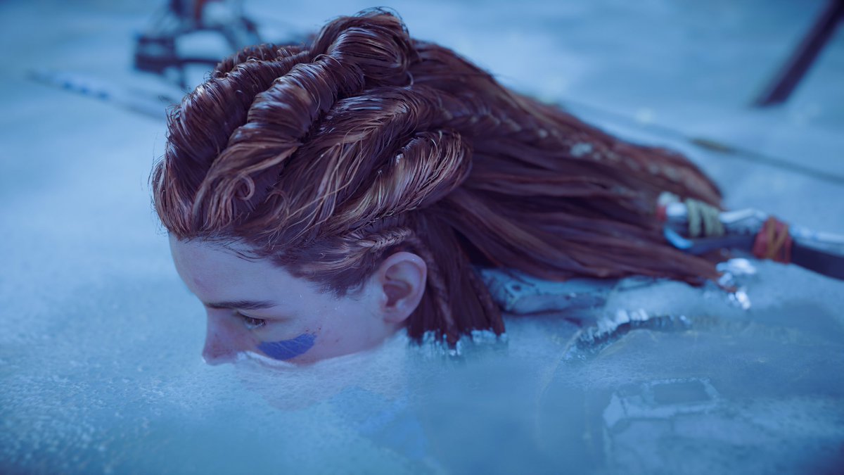 I think I got a different version of the game than everyone else. 

In my game winter came in and froze Aloy in the water and froze a tree! 

#HorizonForbiddenWest 
@Guerrilla #InGameOnly #NoEdits #BVP #photography #PhotoMode #PS5Share #VGPUnite #VirtualPhotography @PlayStation https://t.co/P8ANGmty4M