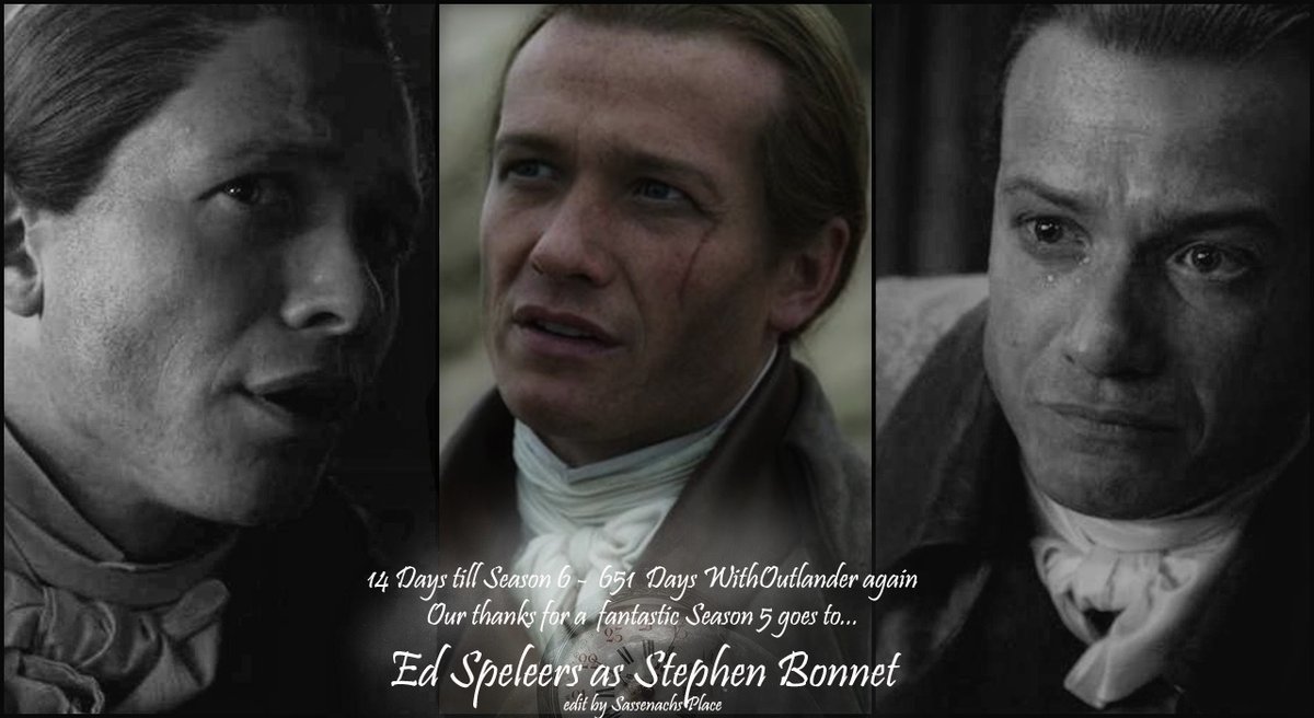 SassenachPlace's tweet photo. #Outlander #Droughtlander
#WithOutlanderAgain Day 651- 14 Days till Season 6
#ThanksToTheCast #S5
Ed Speleers as Stephen Bonnet
@AngusAngels @apapworth58 @LuckeyLass @rosannefrank25 @10MinDQ @brittafahl70
@danielalippke @LallyFawn @SwietjesO
@OutlanderHome https://t.co/GXksDBbSdp