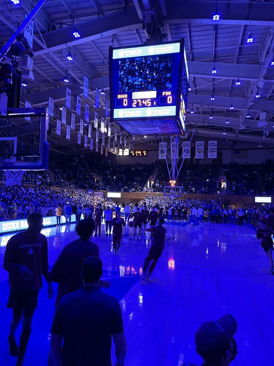 CoachPatJohnson's tweet photo. First time in Cameron since ‘06. Wow. Still no place like it in the country, and our team is really good. Back again in two weeks for Carolina. Let’s Go Duke! https://t.co/5D2O19dHPm