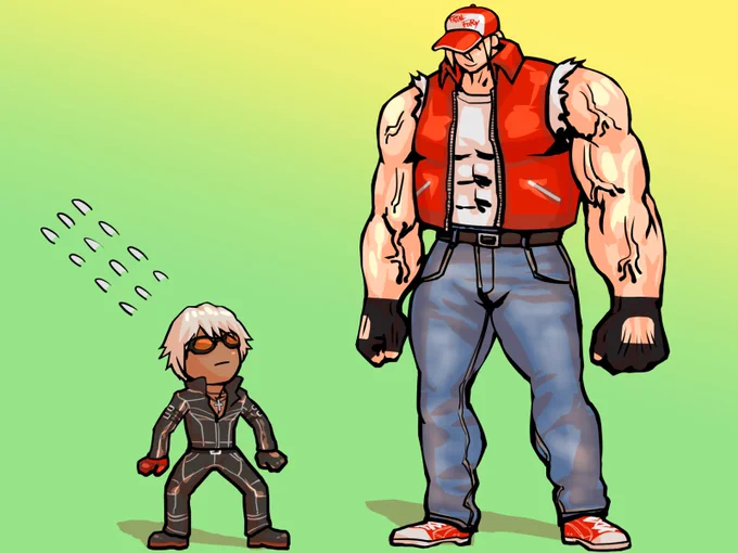 【一日一お絵かき_51日目】>RT 強さをイメージ化してみた、あくまでも個人的所感… #KOF15 #Kdash #TerryBogard #格ゲーキャラ描こうぜ 