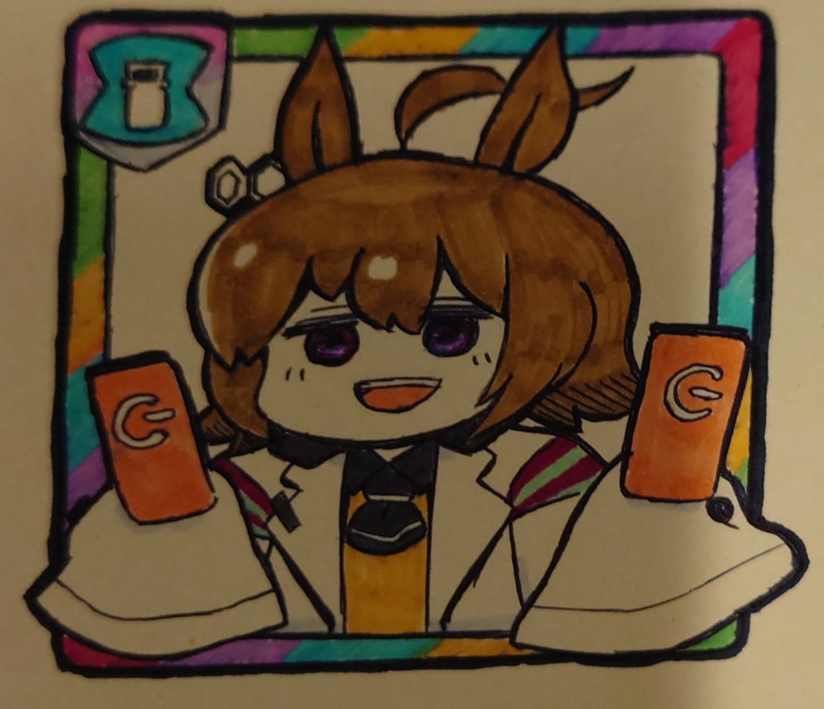 アグネスタキオン(ウマ娘) 「ウマ娘ZONEのPOPにマックイーンとタキオン描いてたわね #ウマ娘」|閃光のイラスト