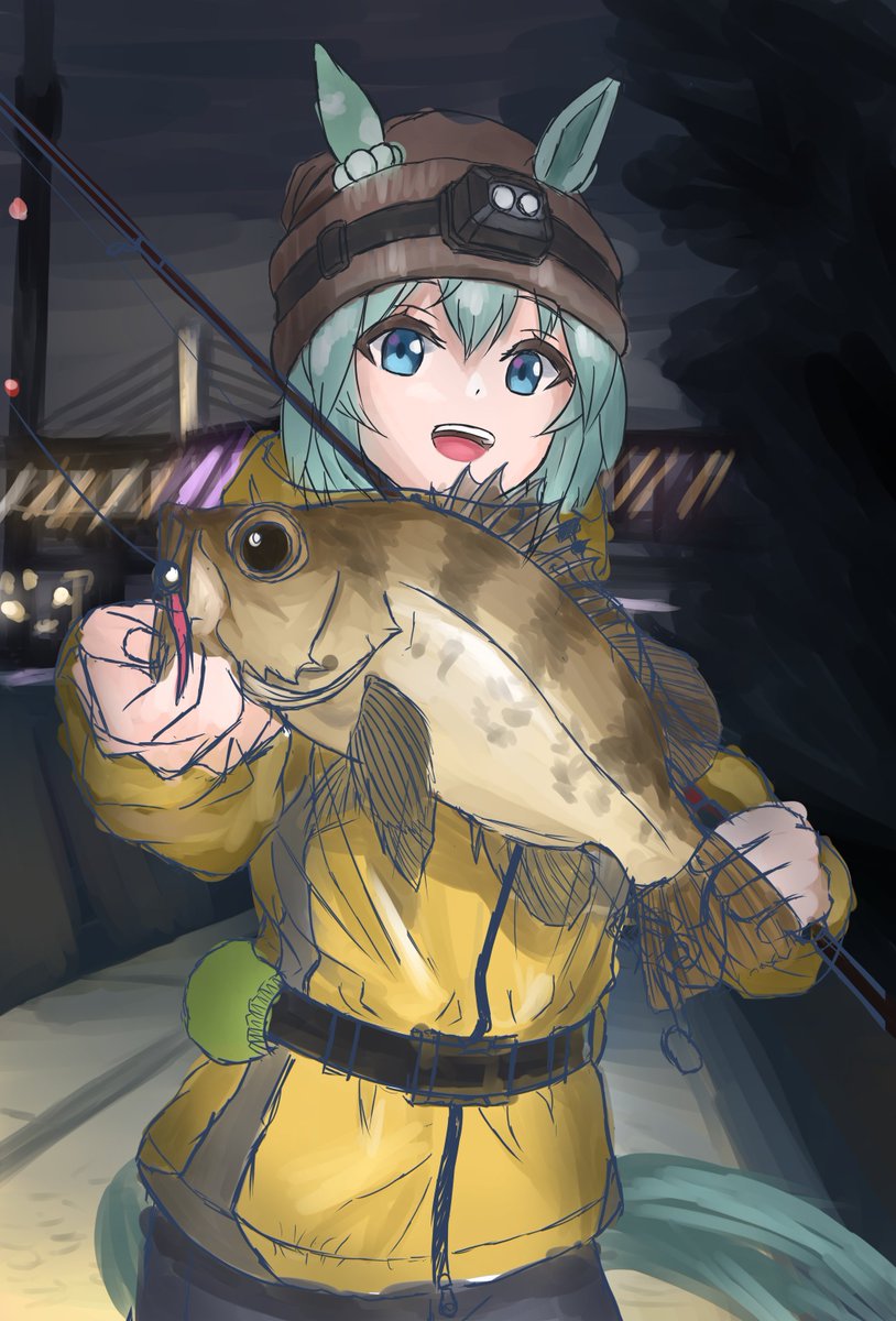 セイウンスカイ(ウマ娘) 「釣りウンス 色ラフ 」|ふそうのイラスト