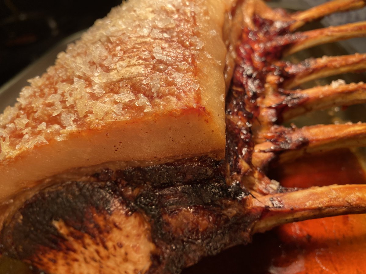 Amazing Roast Loin of Pork on the bone from Mr Cafferty’s Farm in Ashover. Oh and that crackling!