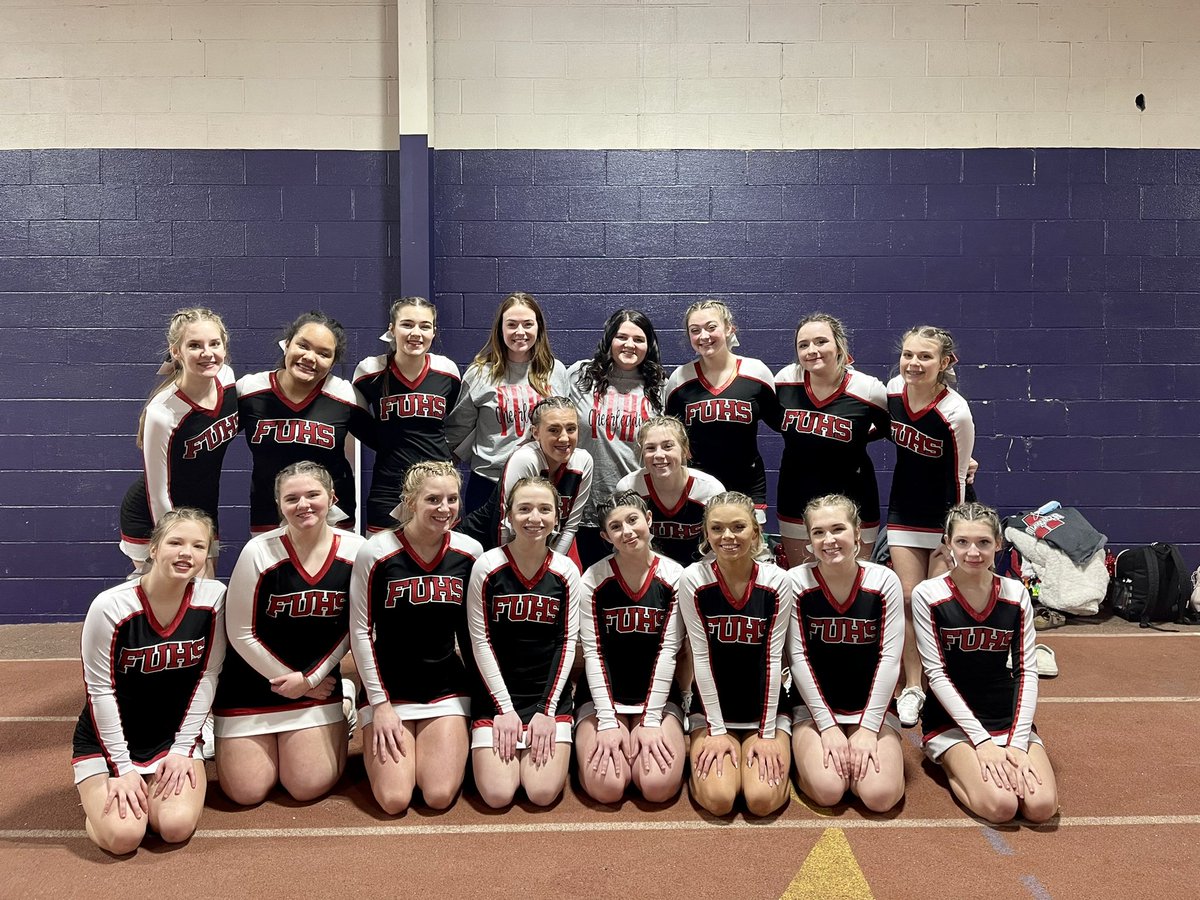 FUHSCheer's tweet image. These wonderful ladies are going to STATE!! Next Saturday, February 26th— We perform our Game Day Routine at 8:30 and our Traditional Building Routine at 1:20 @Pickerington North High School !! We would love to get a big crowd there to support them 🤩♥️🖤🤍