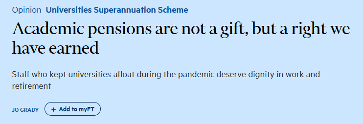 A great piece on FT by the UCU general secretary:
