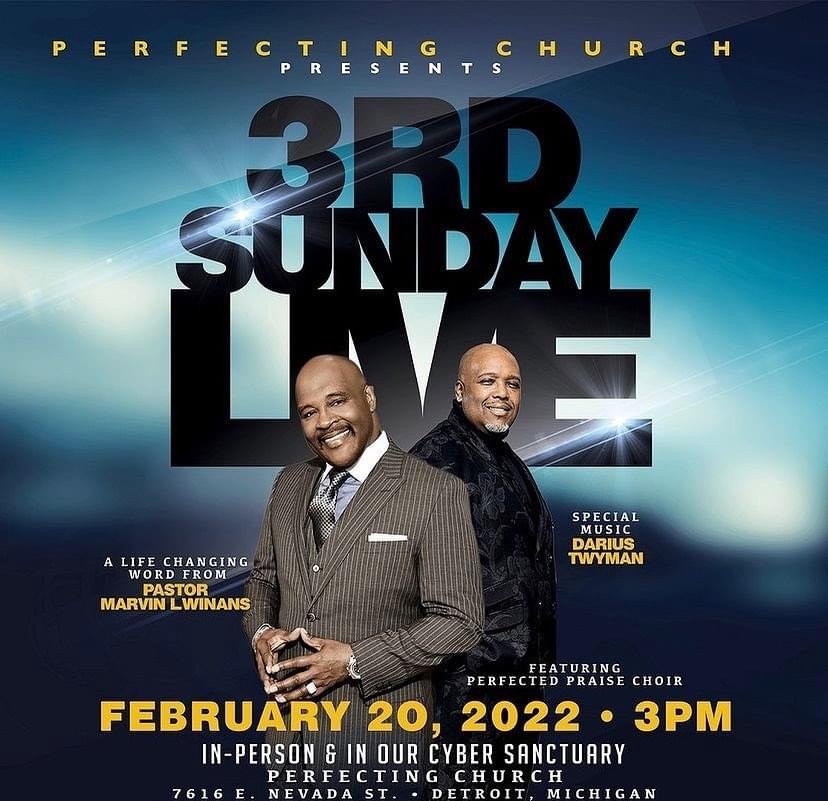 Today is the day, 3rd Sunday LIVE! Join us for in-person service with musical guest <a href="/mr/">mr</a>.dariustwyman! You don’t want to miss this service. <a href="/marvinwinans/">Marvin Winans</a>