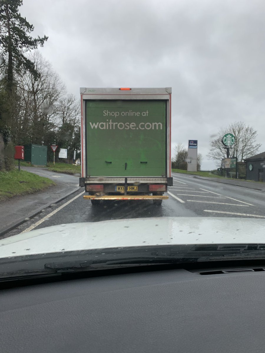 Caroline150815's tweet photo. Sat behind this Waitrose van heading towards Droitwich with 2 out 3 brake lights not working @waitrose WX64 HMJ https://t.co/e9qdBYhwpM
