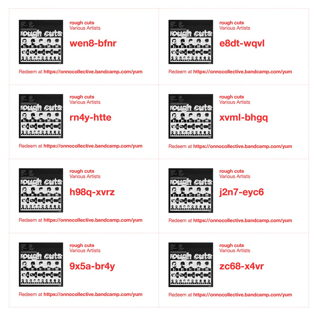 300 followers! 

Super grateful to all for such an amazing response ✨

As a celebration, here are a few Bandcamp codes of our last comp - rough cuts - ft. tracks by 10 eclectic electronic producers from Kolkata, India ! 

👉onnocollective.bandcamp.com/yum

#bandcamp #bandcampcodes