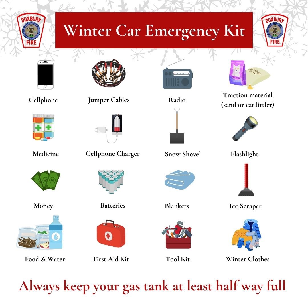 DXFD_PIO's tweet photo. Do you have a winter emergency kit in your car? With New England’s weather, you need to be prepared for anything. Consider building a car emergency kit to be prepared for the next winter storm. ⁠
⁠
#dxfd #emergencykit #wintersafety #caremergencykit #carwinteremergencyk https://t.co/vsQzs8QPOk