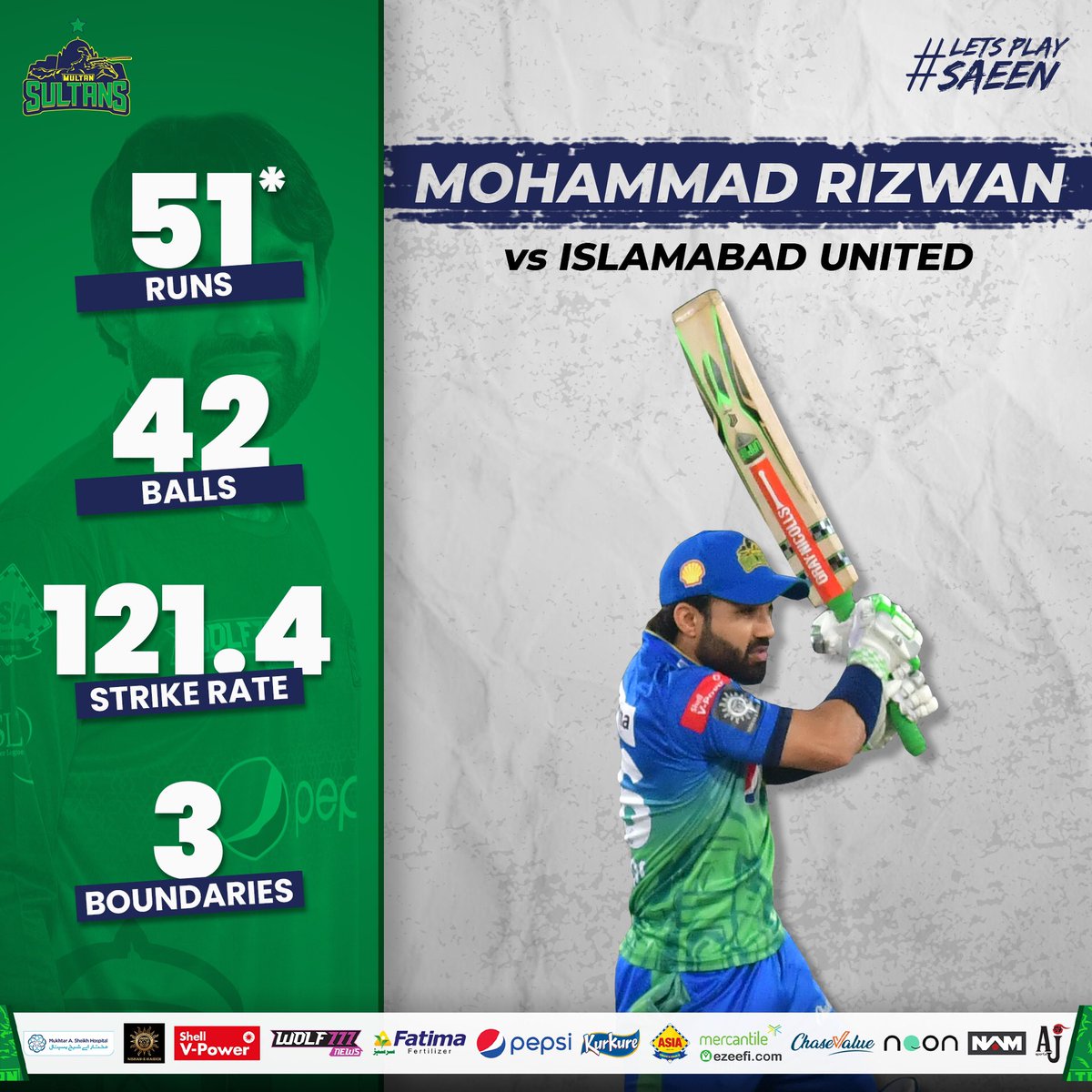 MultanSultans's tweet image. Our Kaptaan leading from the front @iMRizwanPak 

#JobNotDoneYet #HBLPSL #SultanAaGayya